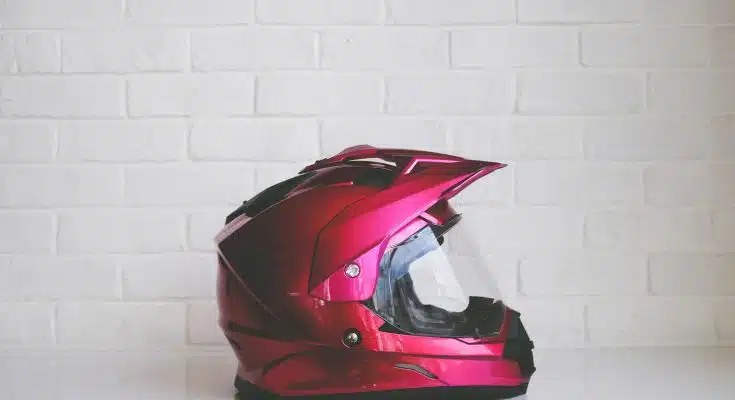red full-face helmet