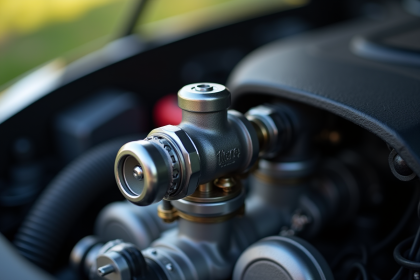 Zoom sur un capteur de pression turbo moteur en gros plan