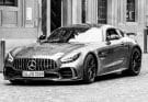 grayscale photo of mercedes benz coupe