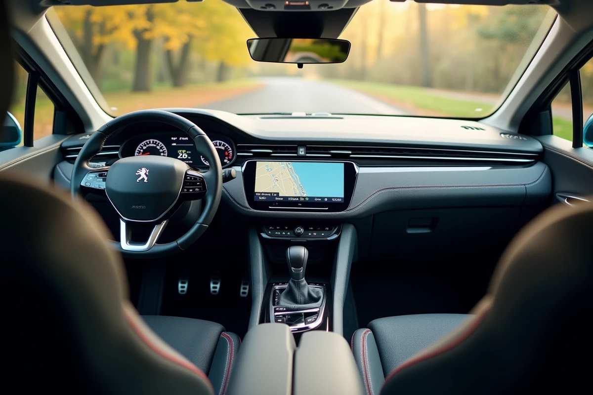 Intérieur de la Peugeot 3008 Hybrid 136 avec le cockpit numérique i-Cockpit et l'écran tactile panoramique