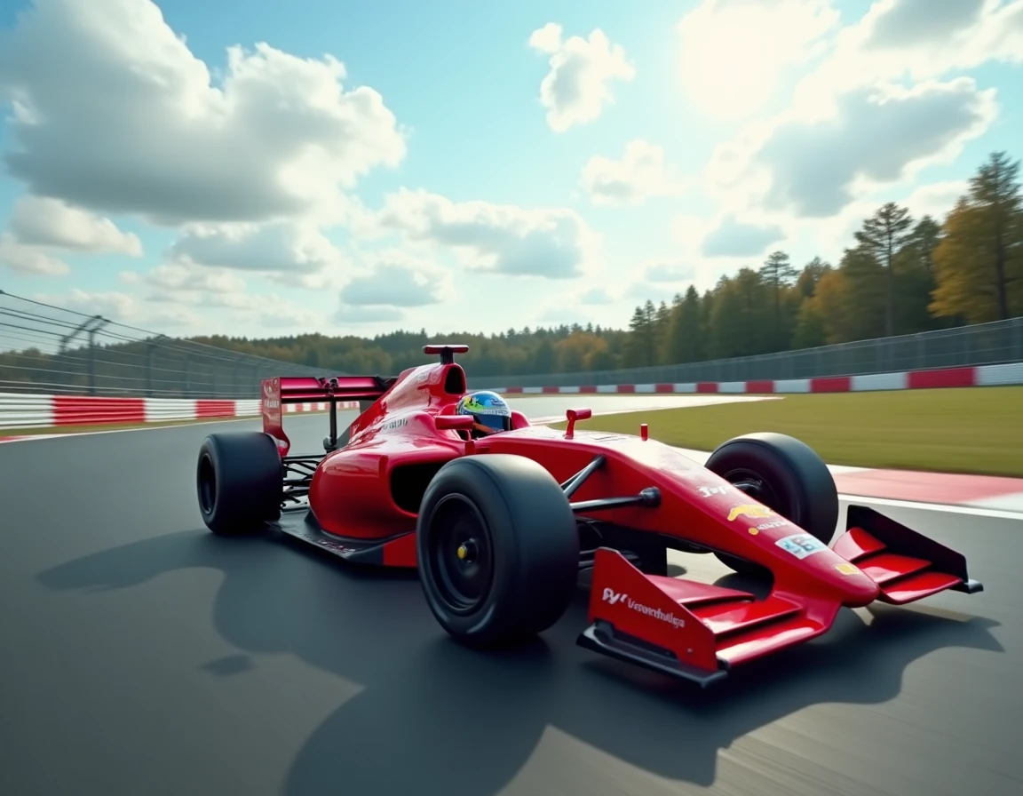 Monoplace de formule en pleine accélération dans un virage sur circuit pendant un stage de pilotage sportif