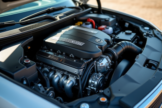 Moteur diesel moderne dans une voiture propre et technologique