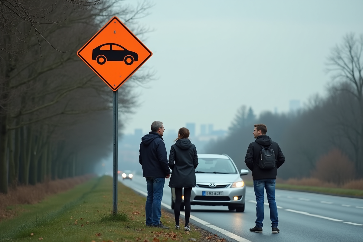 Panneau de covoiturage sur l